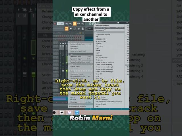 Copy effects from a mixer channel to another || FL Studio Tutorial  #flstudiotutorial #shorts