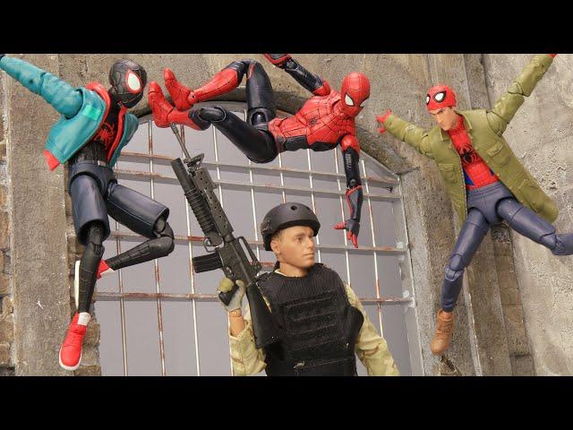 SPIDER MAN Prison Break by Secret Escape Tunnel in Spider-verse | Figure Stop Motion