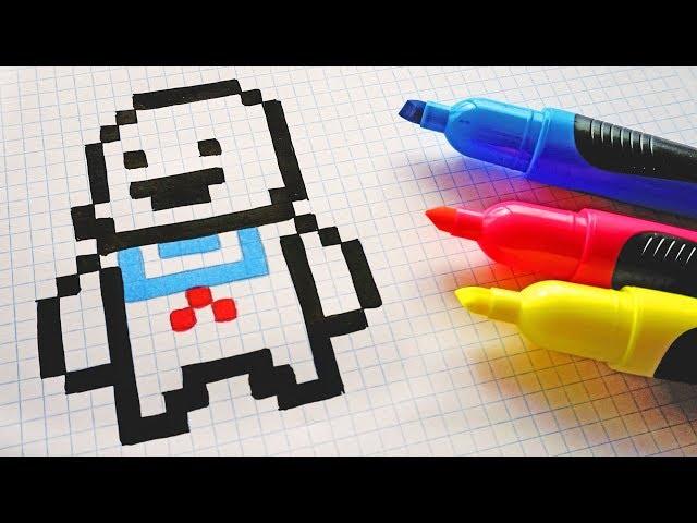 Handmade Pixel Art - How To Draw Kawaii Mashmallow from Ghostbusters #pixelart #Halloween