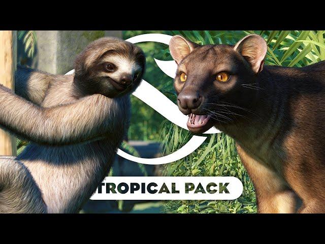 New Animals, Building Pieces & Plants | TROPICAL PACK | Planet Zoo