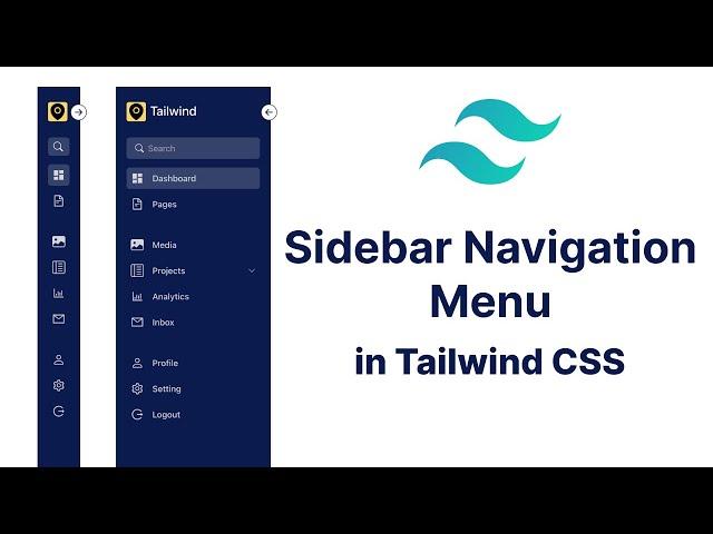 Sidebar Navigation Menu using Tailwind CSS | Beginners Guide to Tailwind CSS