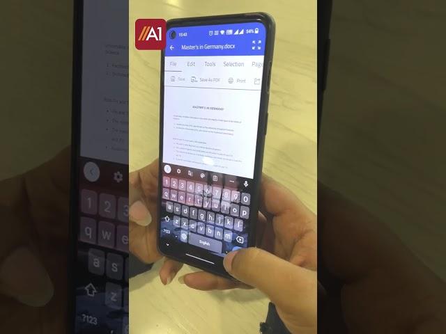 How to Edit Word file on your android device | A1Office