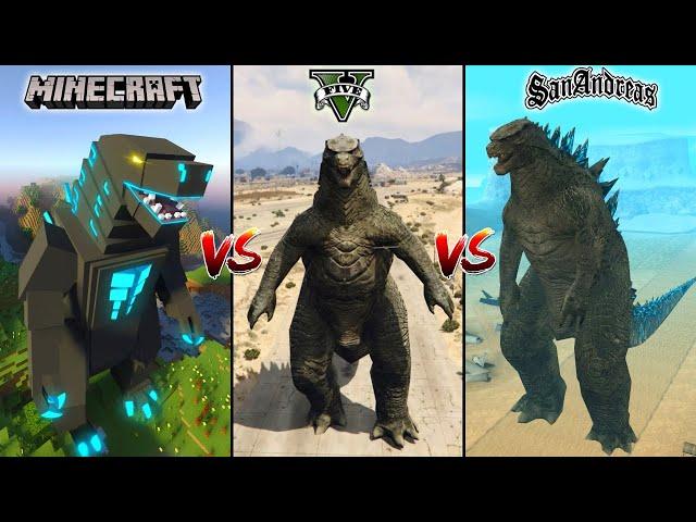 MINECRAFT GODZILLA VS GTA 5 GODZILLA VS GTA SAN ANDREAS GODZILLA - WHO IS BEST?