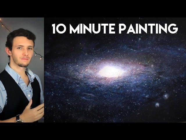 Painting Space and a Galaxy with Acrylic paints in 10 Minutes!