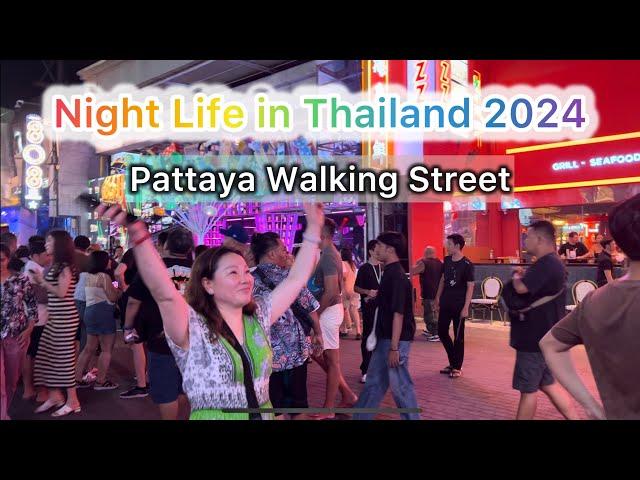 [4k ] Night Life Pattaya Walking Street Thailand 2024