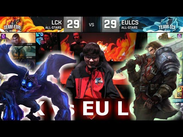 LCK vs EU LCS | LoL All-Star Event 2016 Day 3 | Faker Galio! xPeke Garen!