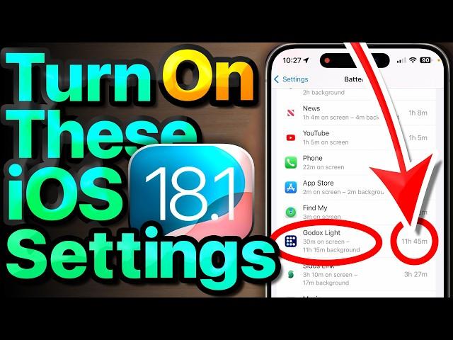 iOS 18.2 Settings To Turn ON Now! (& Our #1 iPhone Battery Fix!)