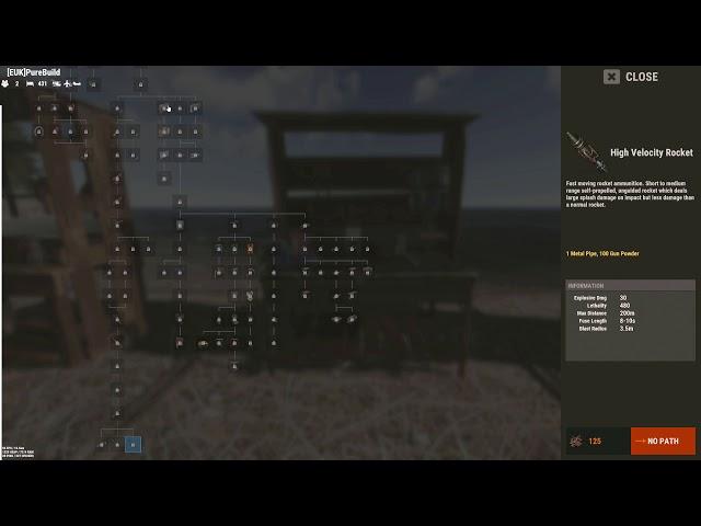 Rust Workbench Level 2 Tech Tree - All Items Scrap Cost - Showcase