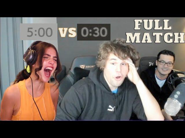 Magnus trolls Alexandra with only 30 secs on his STREAM | FULL MATCH