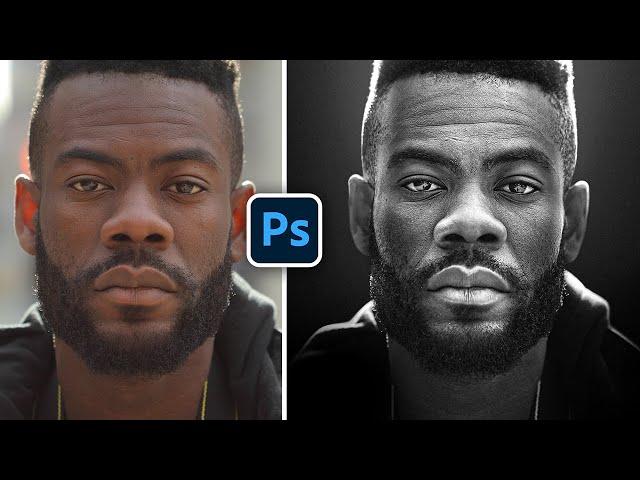 Turn BORING Portraits to 3D Black & White in Photoshop!