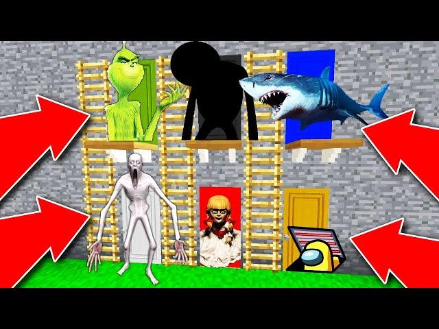 NE CHOISISSEZ PAS LA MAUVAISE PORTE MINECRAFT !! Annabelle SCP-096 SCP-1057 Among Us The Grinch etc.