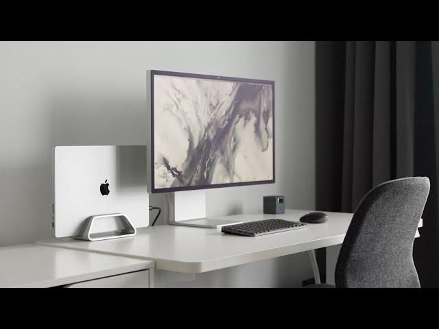 Architect's Clean & Minimal Mac/PC Hybrid Desk Setup