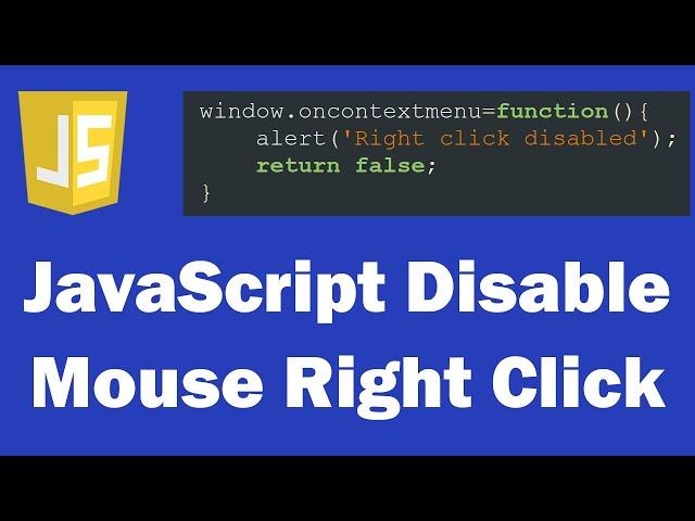 JavaScript Disable Mouse Right Click