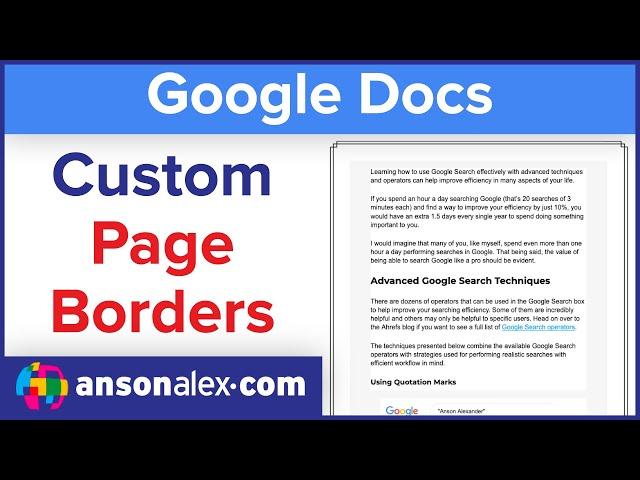 How to Add Custom Page Borders in Google Docs
