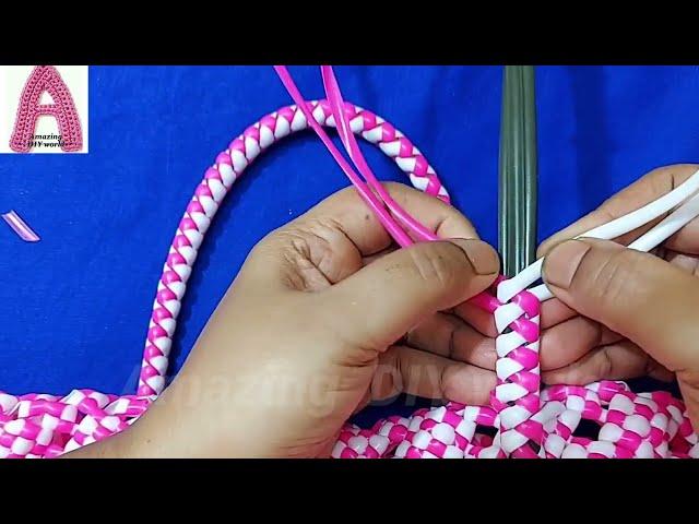 50-50 கைப்பிடி போடுவது எப்படி? easy method  for plastic wire  handle