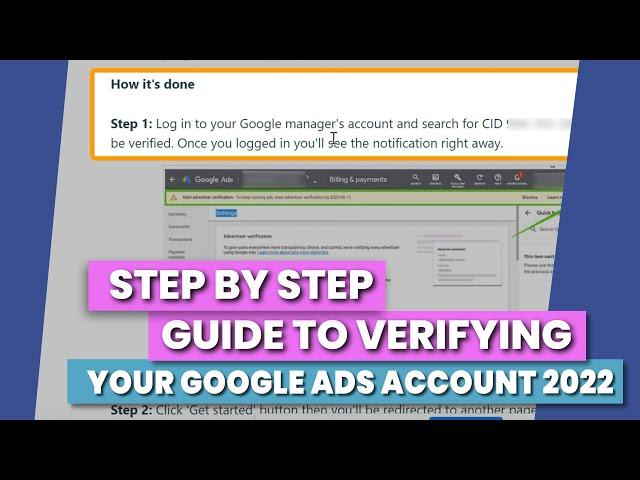 Step By Step Guide To Verifying Your Google Ads Account