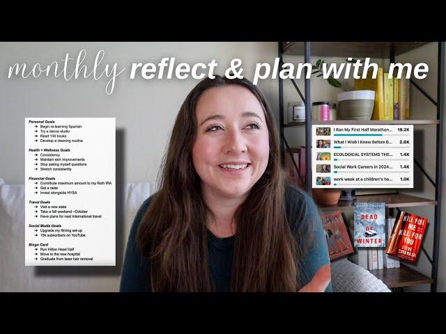 monthly reset  2024 goal progress, youtube analytics, book recommendations, content creation goals