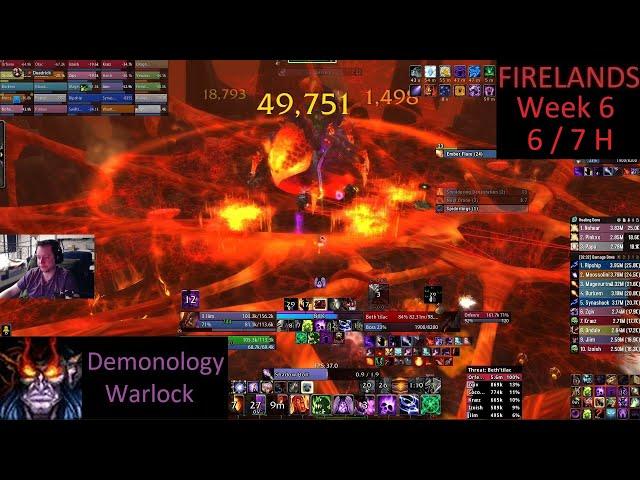 Firelands 25 6/7 H - Demo Warlock PoV - Week 6 Cata Phase 3 - 12-15-24