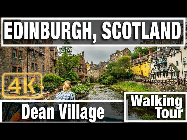 4K City Walks:  Edinburgh, Scotland Botanical Gardens and Dean Village - Walking Treadmill Video