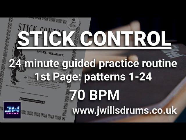 Stick Control Page 1: 24 minute guided practice routine (70bpm)