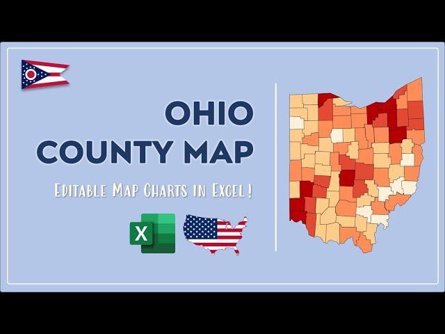 Ohio County Map in Excel - Counties List and Population Map