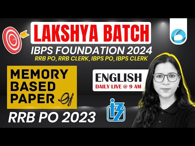 Bank Exams 2024 | English | IBPS RRB PO 2023 Memory Based Paper of English | By Saba Ma'am