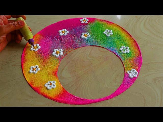 #1903 Satisfying video | Navratri rangoli design | kolam for Diwali | sand art color