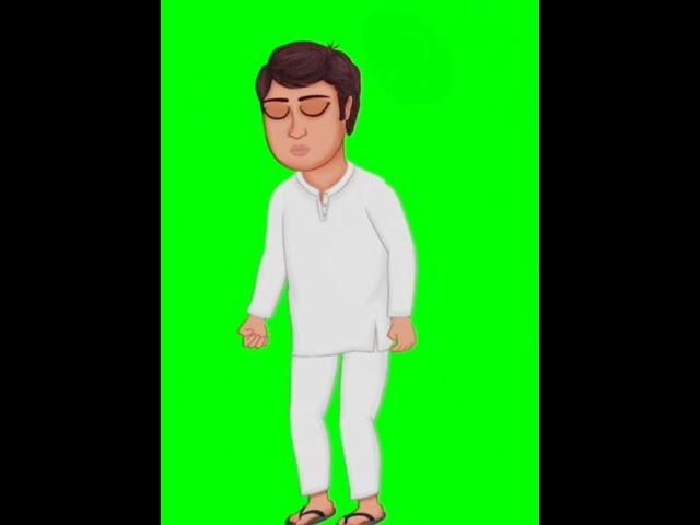 Green screen cartoon animation character for cartoon video.