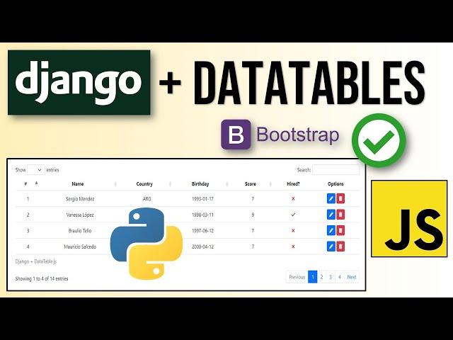 Django + DataTables: Tablas dinámicas con Django, DataTables.js y Bootstrap 5 | Ejemplo Práctico 