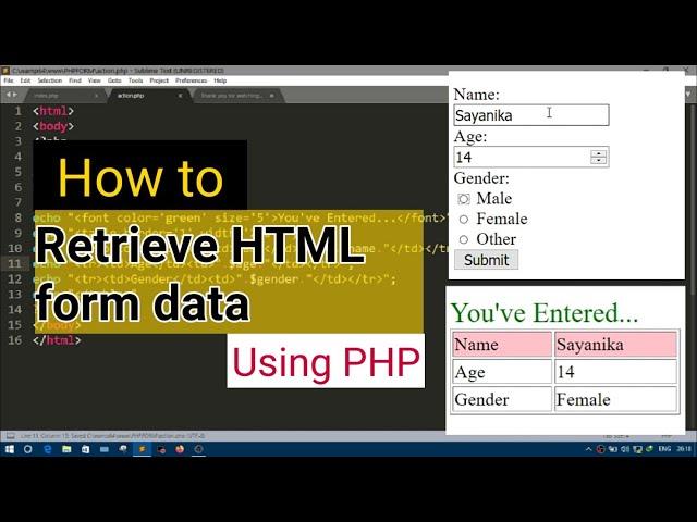 How to retrieve data from HTML form using PHP | PHP Examples