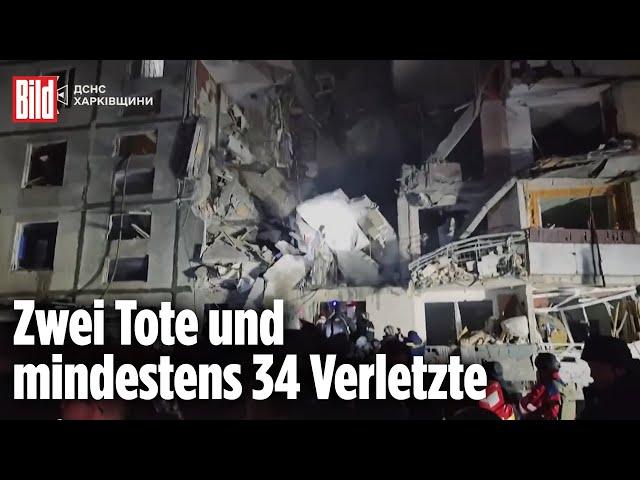 CHARKIW: Russen zerstören Wohnhaus bei Raketenangriff