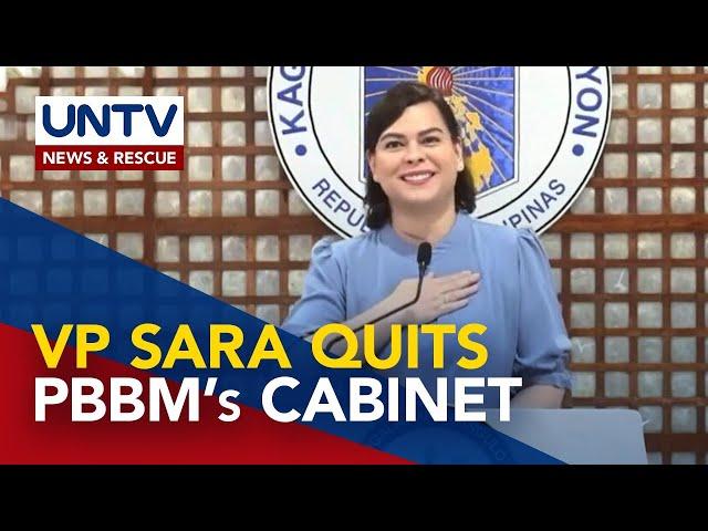 VP Sara Duterte resigns from Marcos Cabinet, declines to state reason