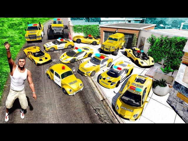 Collecting LUXURY GOLD POLICE CARS in GTA 5!