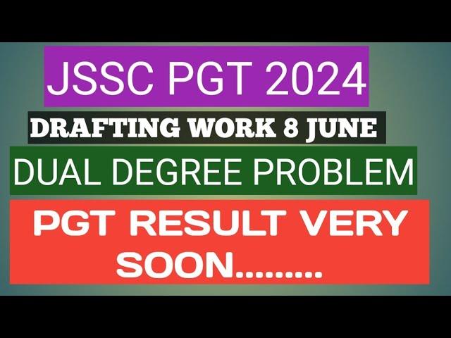 JSSC PGT RESULT OF 7 SUBJECTS 8 JUNE DRAFTING 2024