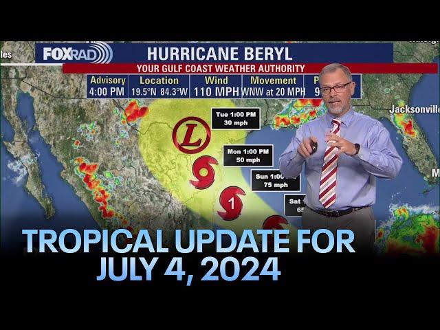 Tropical update: Hurricane Beryl approaches Mexico's Yucatan Peninsula, Texas to get HEAVY RAIN