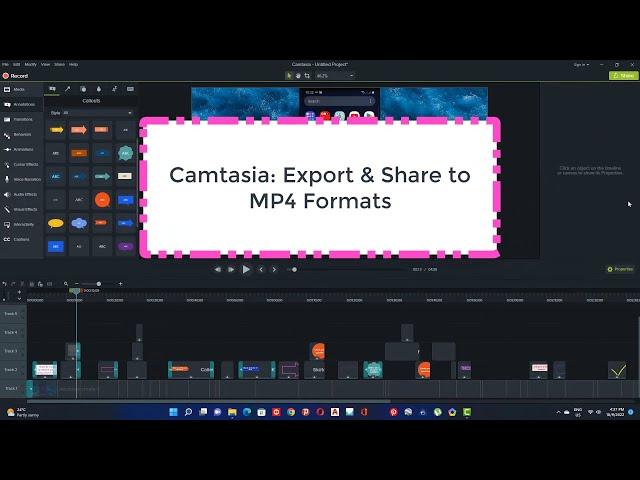 Camtasia Export and Share to MP4 Formats