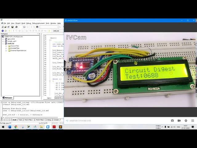 How to interface 16x2 LCD with STM8 Microcontroller