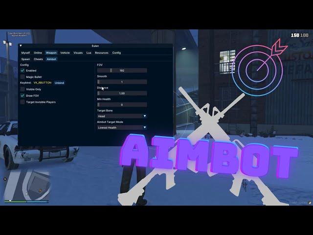 How to use Aimbot in FiveM GTA RP  *NEW Eulen Cheats Tutorial