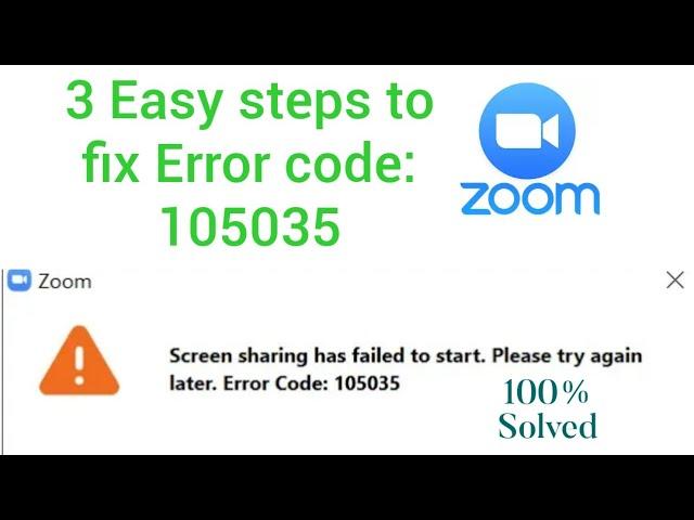 Zoom screen sharing failed Error code: 105035 Easy fix in 3 steps