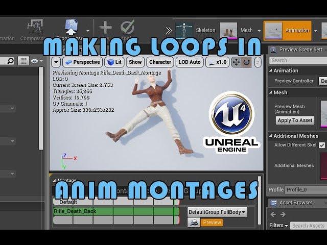 how to make loops in anim montages Unreal Engine 4