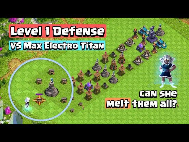 Electro Titan VS Level 1 Defense | Clash of Clans