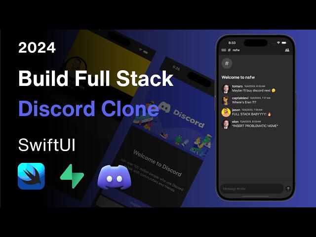 FULL STACK Discord Clone with SwiftUI, Supabase, User Auth, and Database Functions & Triggers