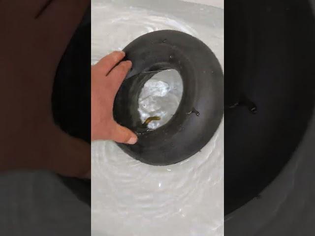 How to check a tire tube for an air leak using water in a sink (Razor scooter tire tube)