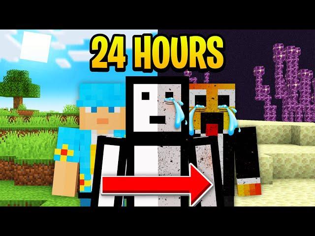 Playing Minecraft for 24 HOURS Straight! [FULL MINECRAFT MOVIE]