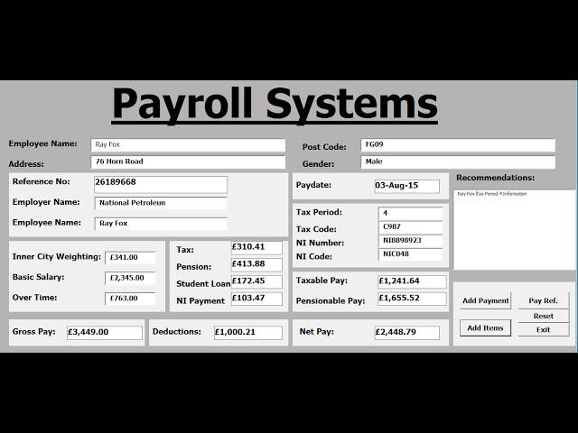 How to create Payroll Systems in Excel using VBA - Tutorial 1