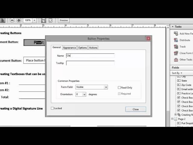 Creating a Clear Form Button in Adobe Acrobat Pro