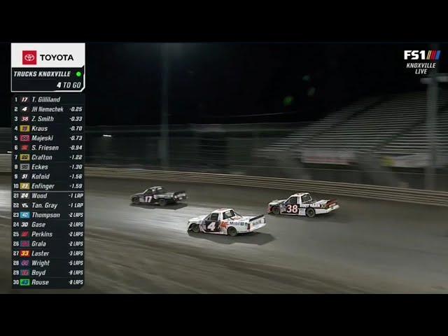 FINAL LAPS OF RACE - FINISH OF 2022 CLEAN HARBORS 150 NASCAR TRUCKS AT KNOXVILLE