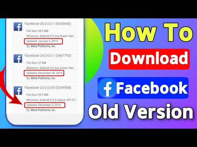 How to download facebook old version for andriod and ios | oldest version facebook app download