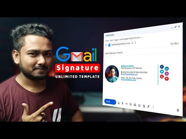 How to Create Gmail Signature with Image, Social Icons | Free Email Signature Templates