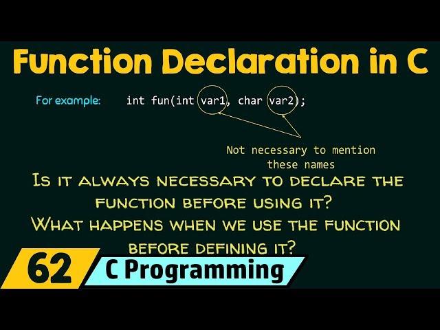 Function Declaration in C